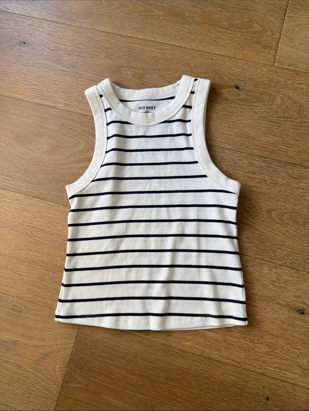 Old Navy Cream Tank Top with Black Stripes - Kids